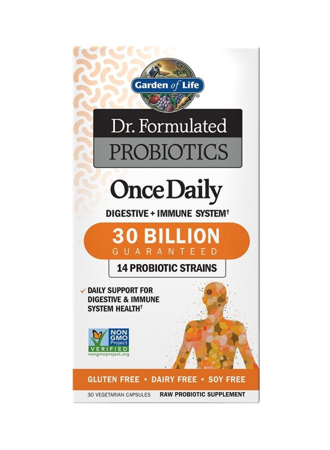 Dr. Formulated Probiotics Once Daily Raw Probiotic Supplement- 30 Vegetarian Capsules