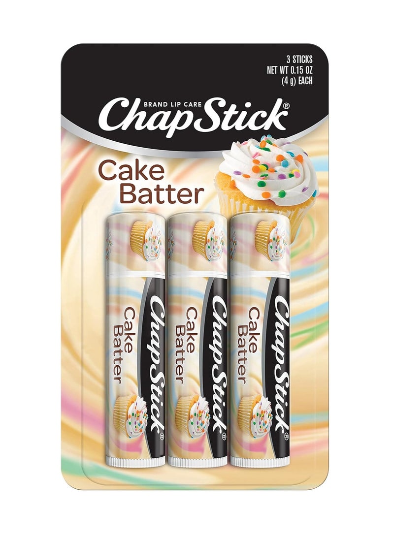 ChapStick Cake Batter Limited Edition Flavored Lip Balm Tubes - 0.15 Oz (Pack of 3)