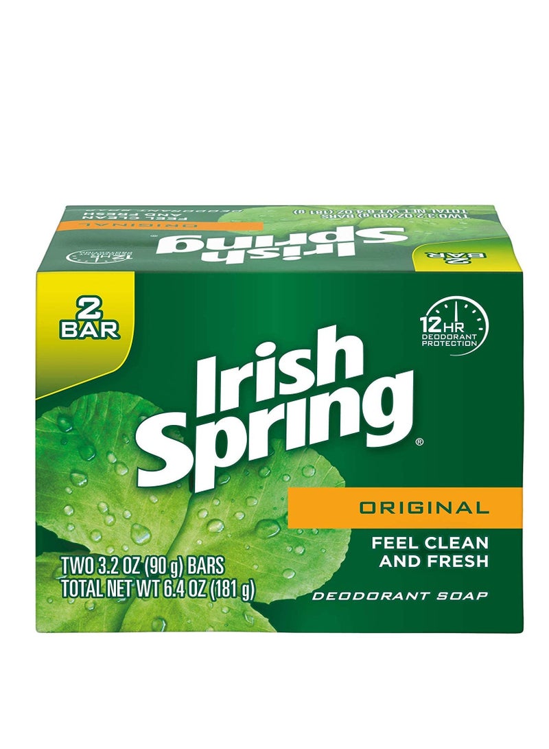 Irish Spring Original Scent Bar Soap 3.2 oz. Pack of 2