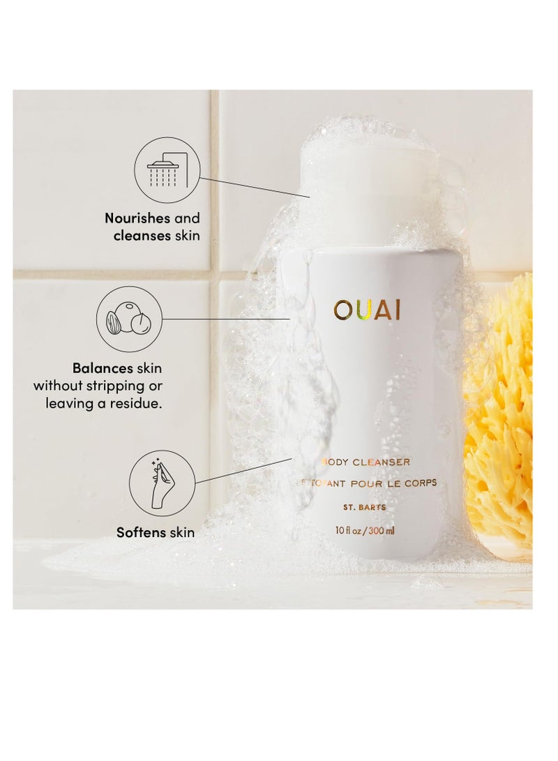 OUAI Body Cleanser, St. Barts - Foaming Body Wash with Jojoba Oil and Rosehip Oil to Hydrate, Nurture, Balance and Soften Skin - Paraben, Phthalate and Sulfate Free Skin Care Products - 10 Oz