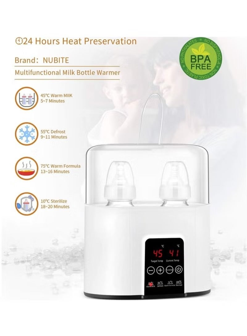 Baby Bottle Warmer Milk Formula Baby Food Heater And Steam Sterilizer With Cleaning Brush