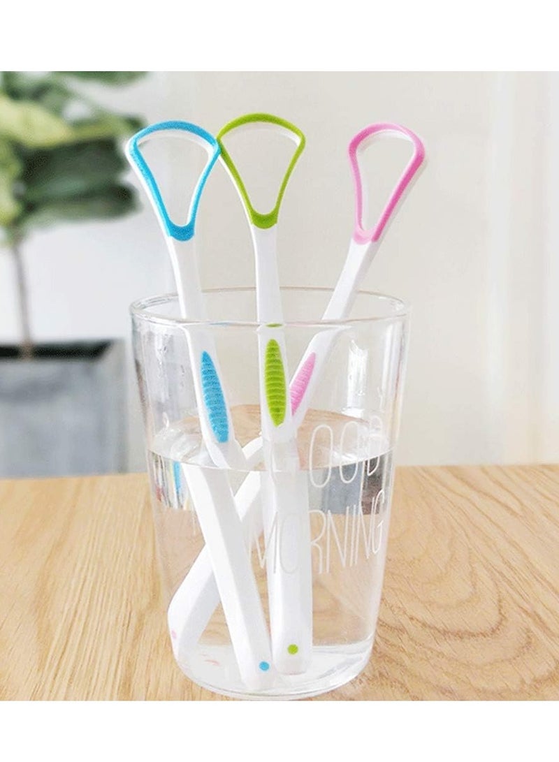 Tongue Scraper Cleaner 100% BPA Free Tongue Scrapers with Travel Handy Case for Adults, Kids, Healthy Oral Care, Easy to Use, Help Fight Bad Breath (4 PACK)