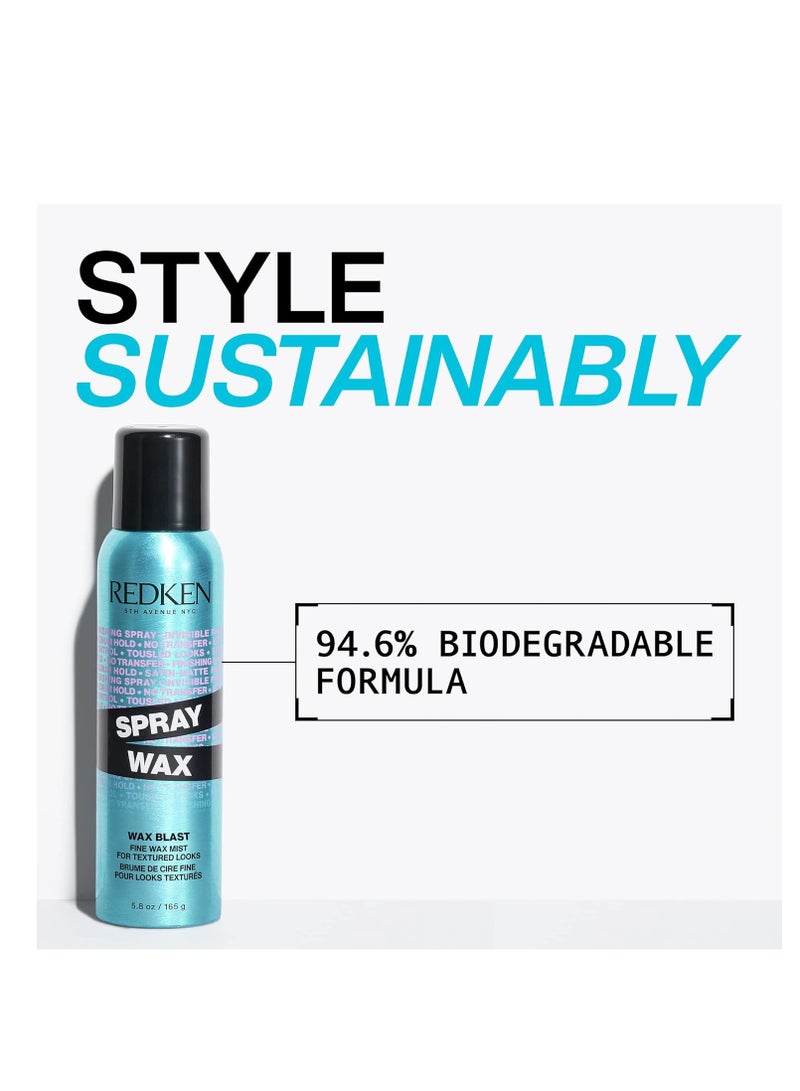 Redken Spray Wax Invisible Texture Mist | High Impact Finishing Spray-Wax | Adds Volumizing Body, Dimension & Tames Flyaways | Medium Control |For All Hair Types