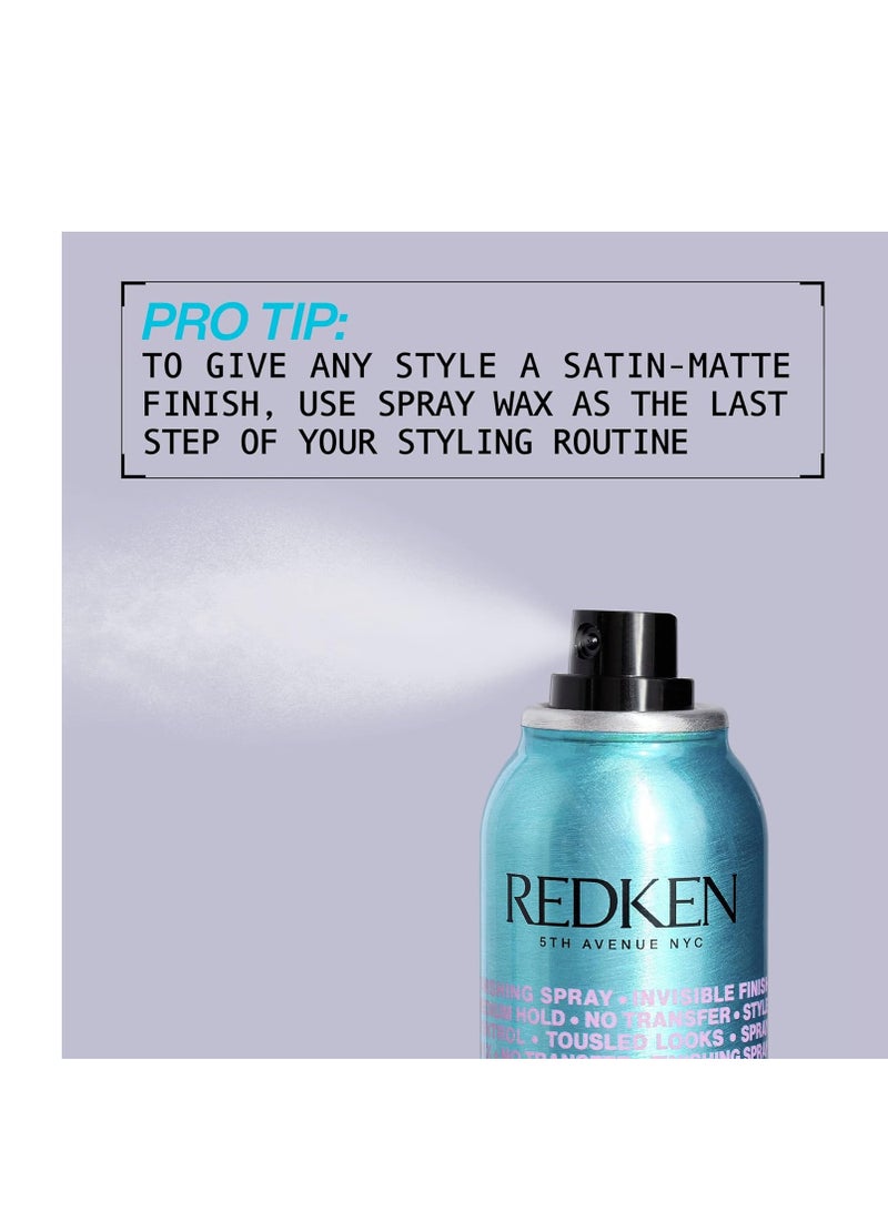 Redken Spray Wax Invisible Texture Mist | High Impact Finishing Spray-Wax | Adds Volumizing Body, Dimension & Tames Flyaways | Medium Control |For All Hair Types