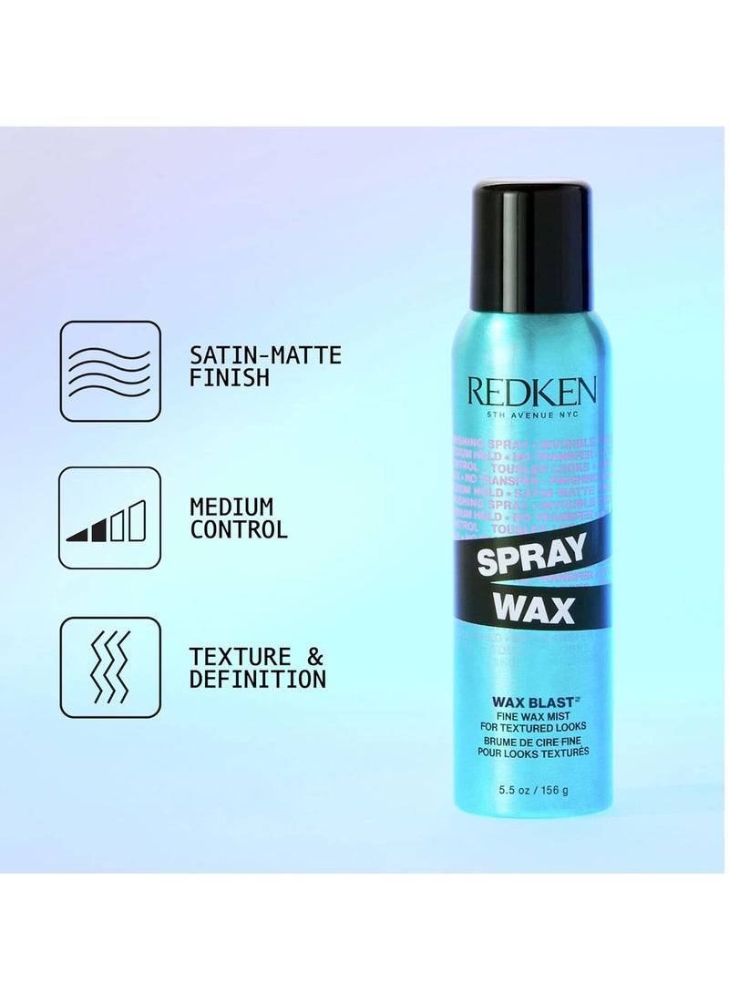 Redken Spray Wax Invisible Texture Mist | High Impact Finishing Spray-Wax | Adds Volumizing Body, Dimension & Tames Flyaways | Medium Control |For All Hair Types