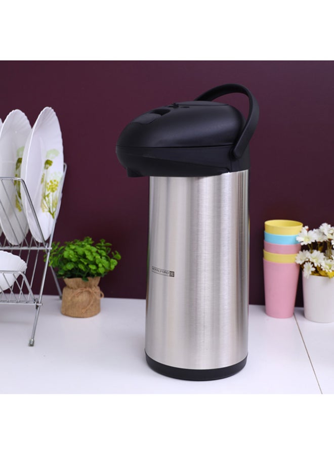 5L Airpot Flask Double Wall Vacuum Insulation Durable Stainless Steel Inner Pot 17.2X43Cm Multicolor Silver/Black