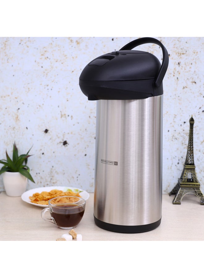 5L Airpot Flask Double Wall Vacuum Insulation Durable Stainless Steel Inner Pot 17.2X43Cm Multicolor Silver/Black