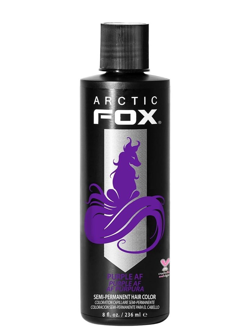 ARCTIC FOX Vegan and Cruelty-Free Semi-Permanent Hair Color Dye (8 Fl Oz, PURPLE AF)