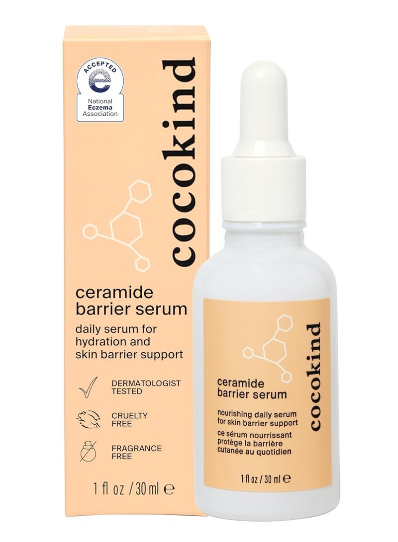 Cocokind Ceramide Barrier Serum, Hydrating Serum to Reduce Dryness, All Skin Types including Sensitive Skin, Fragrance Free, Cruelty Free, 1 fl oz