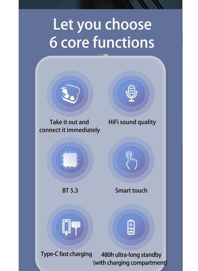 Invisible Mini Earbuds Wireless Low Profile Micro Smallest Tiny Discreet Hidden Earbuds for Work Small Headphones Invisible Sleep Wireless Earphone Small Ear Canals