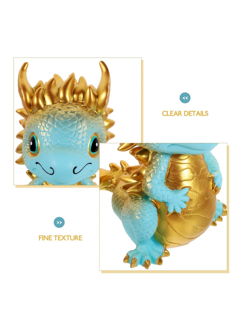 Dragon Shaped Bank Unbreakable Coin Chinese New Year Zodiac Saving Jar Ancient Animal Collectible for Good Luck Prosperity Golden