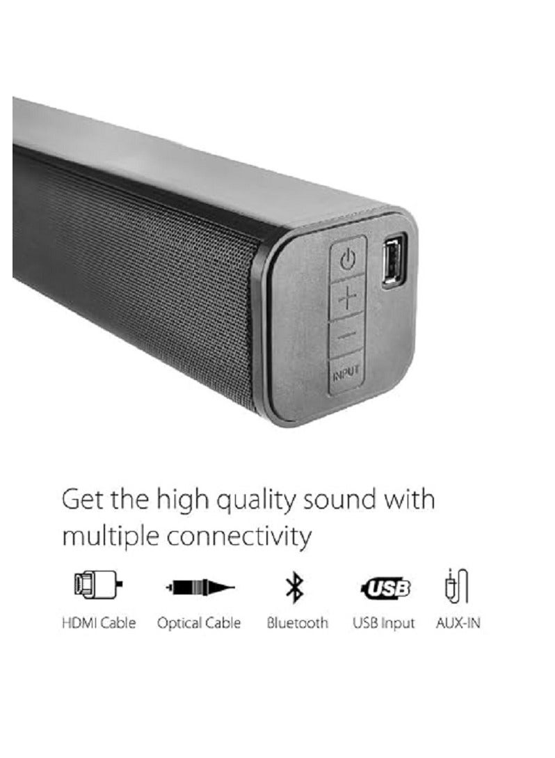 2.1ch Soundbar With Wireless Subwoofer, HDMI Bluetooth 5 And LED Display 240W Black EVAUD-SB241B , Wireless Bluetooth Soundbar (Black)