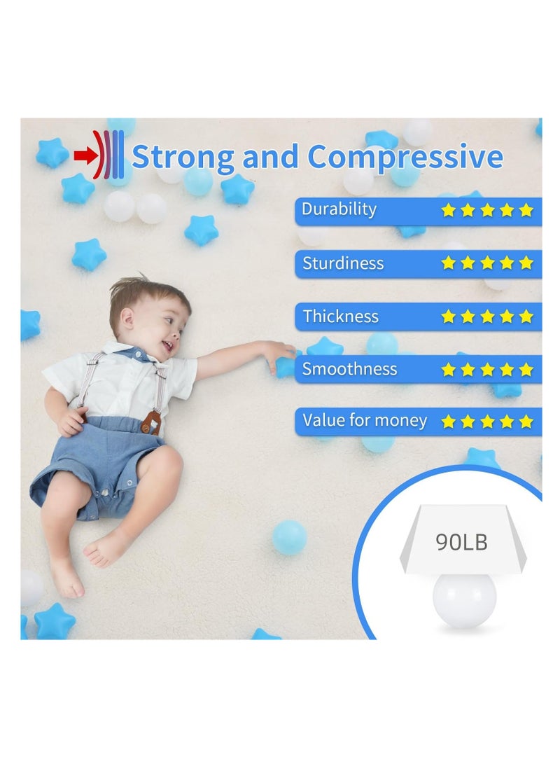 100pcs Star and Ball Shaped Pit Balls for Kids - BPA Free, Crush Proof Plastic Toy Balls in Macaron Colors - Perfect for Birthday Parties, Pools, Tents - Includes PVC/Mesh Storage Bag