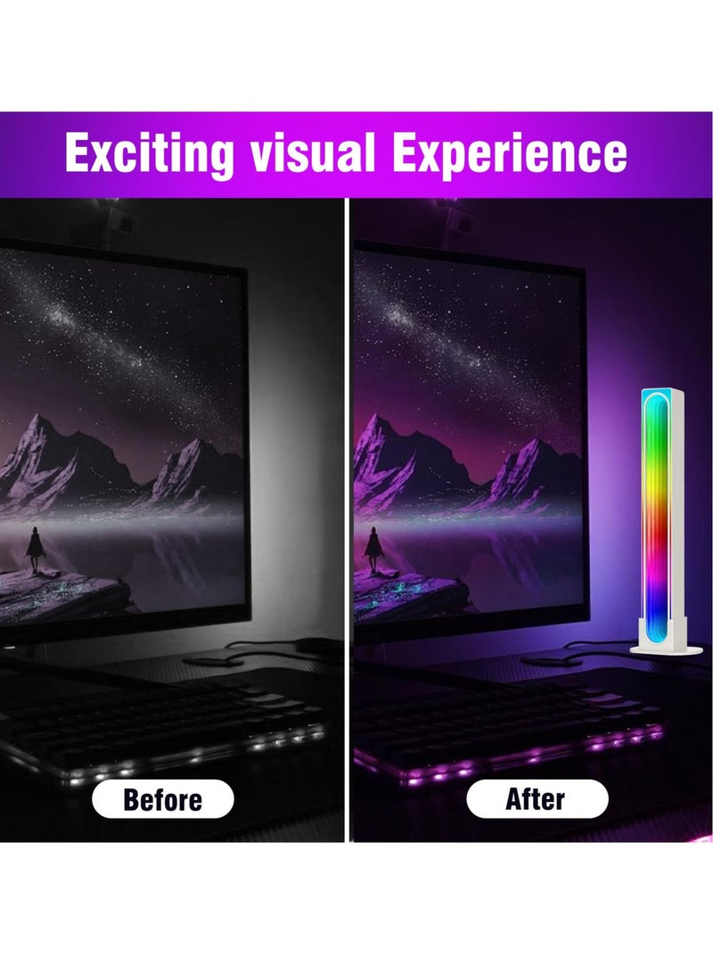 LED Gaming Light Bar(2PCS), Ambient Lighting for TV and Gaming, TV Backlight Gaming Lamp with APP Control/DIY/Timing/Music Sync, Smart RGB Flow Light Bar for TV, PC, Gaming, Car, Desk, Room