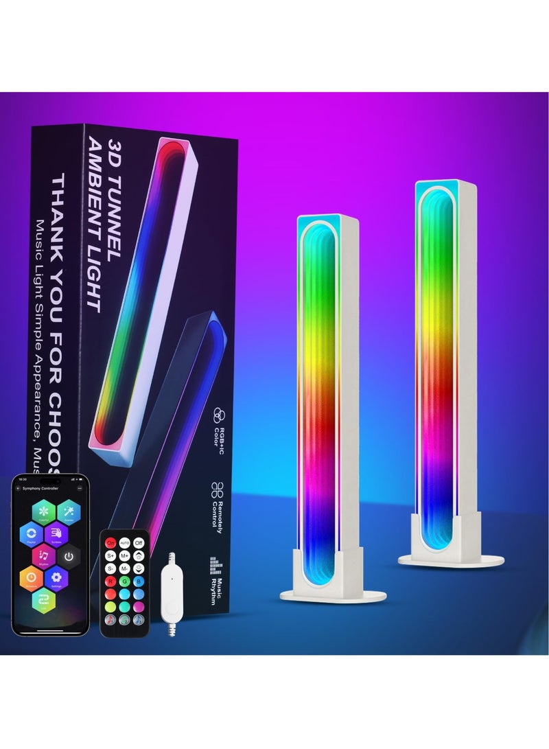 LED Gaming Light Bar(2PCS), Ambient Lighting for TV and Gaming, TV Backlight Gaming Lamp with APP Control/DIY/Timing/Music Sync, Smart RGB Flow Light Bar for TV, PC, Gaming, Car, Desk, Room