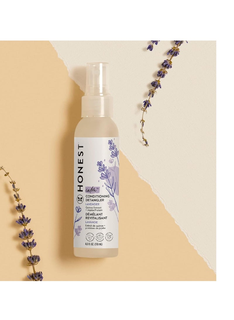 The Honest Company Conditioning Hair Detangler | Leave-in Conditioner + Fortifying Spray | Tear-free, Cruelty-Free, Hypoallergenic | Lavender Calm, 4 fl oz