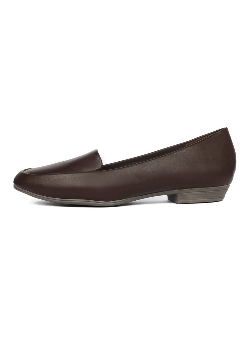 Ladies Flat Shoes Dark Brown