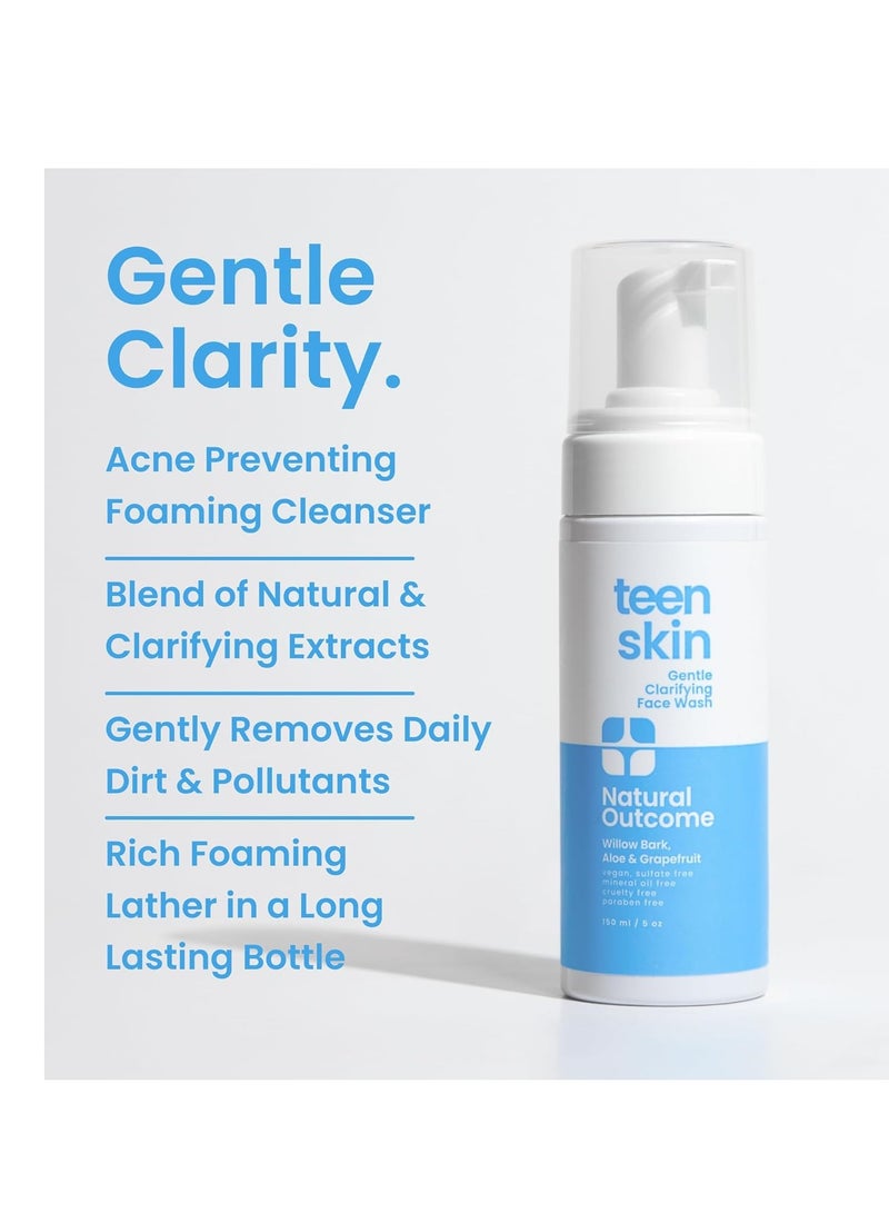 Teen Skin Face Wash | Gentle Foaming Daily Boys & Girls Facial Cleanser Lotion | Natural Non-toxic Ingredients | For Teens, Preteens & Kids Looking to Prevent Acne | 5 oz