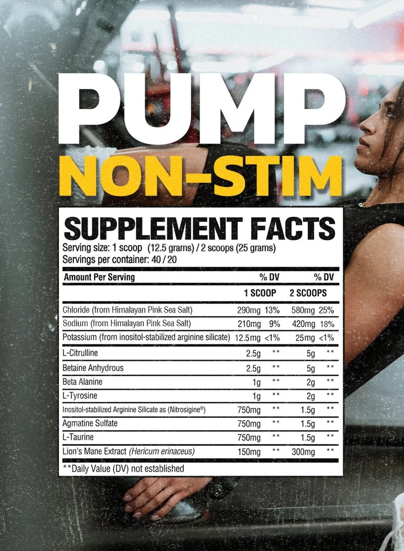 RAW Pump - Non Stimulant Pre Workout Powder, Strawberry Lemonade, 40 Servings