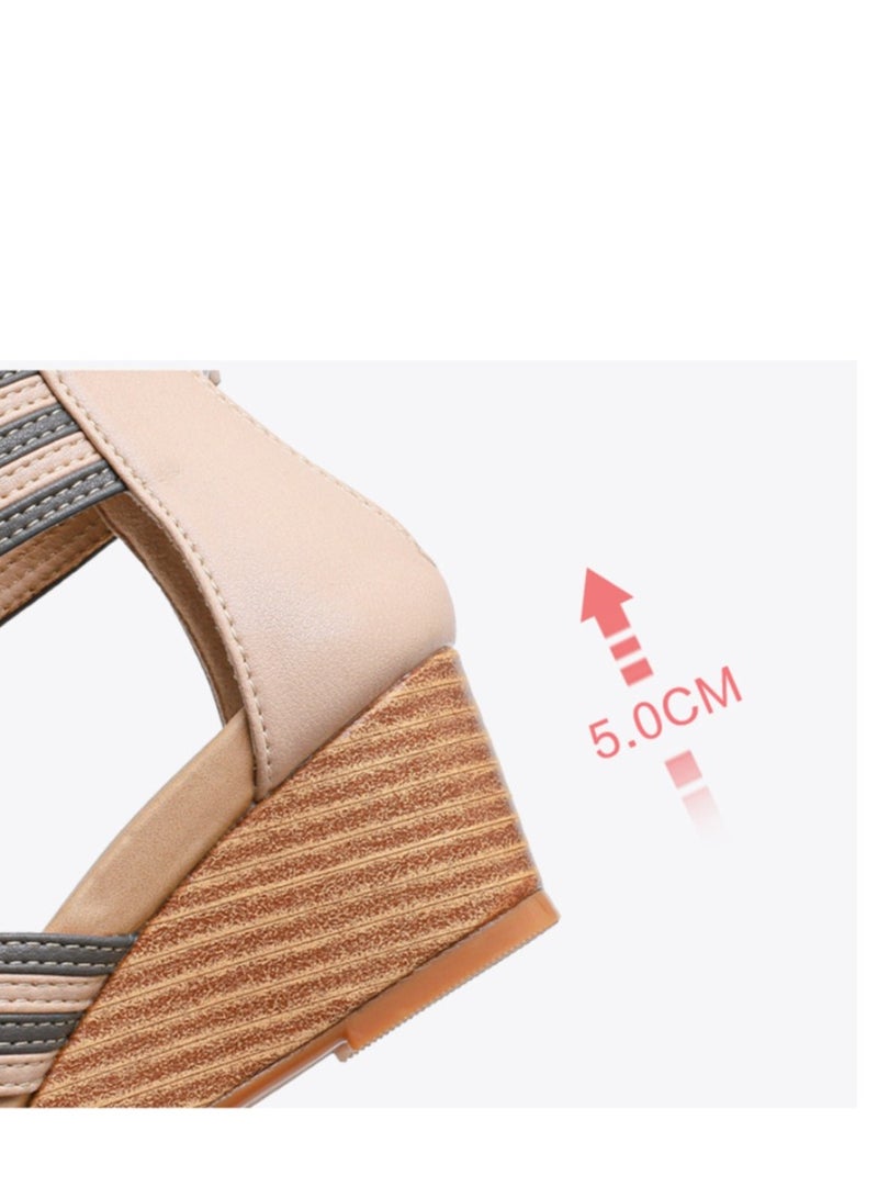 Slope Heel Sandals For Women, Summer Fashion For Women, Fish Mouth Roman Sandals For Women