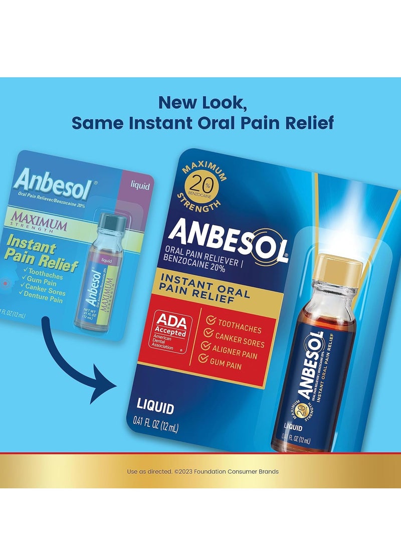 Anbesol Maximum Strength Oral Anesthetic Liquid - 0.41 fl oz (packaging may vary)