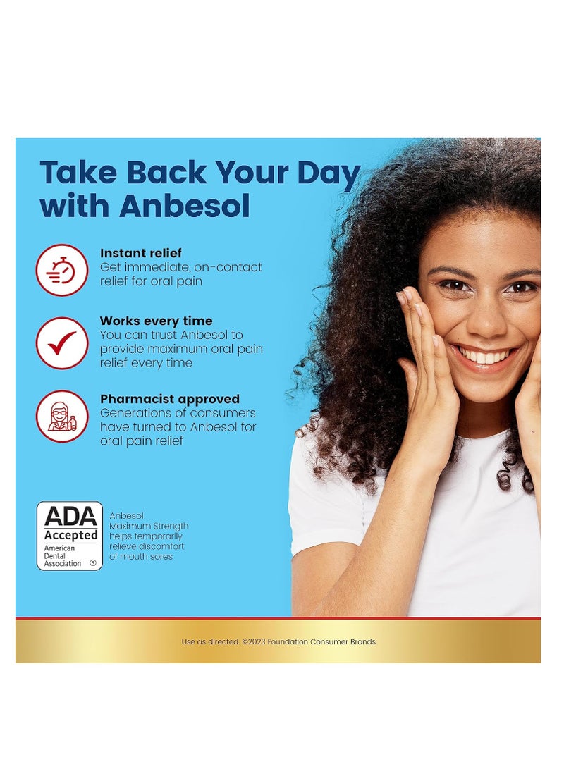 Anbesol Maximum Strength Oral Anesthetic Liquid - 0.41 fl oz (packaging may vary)