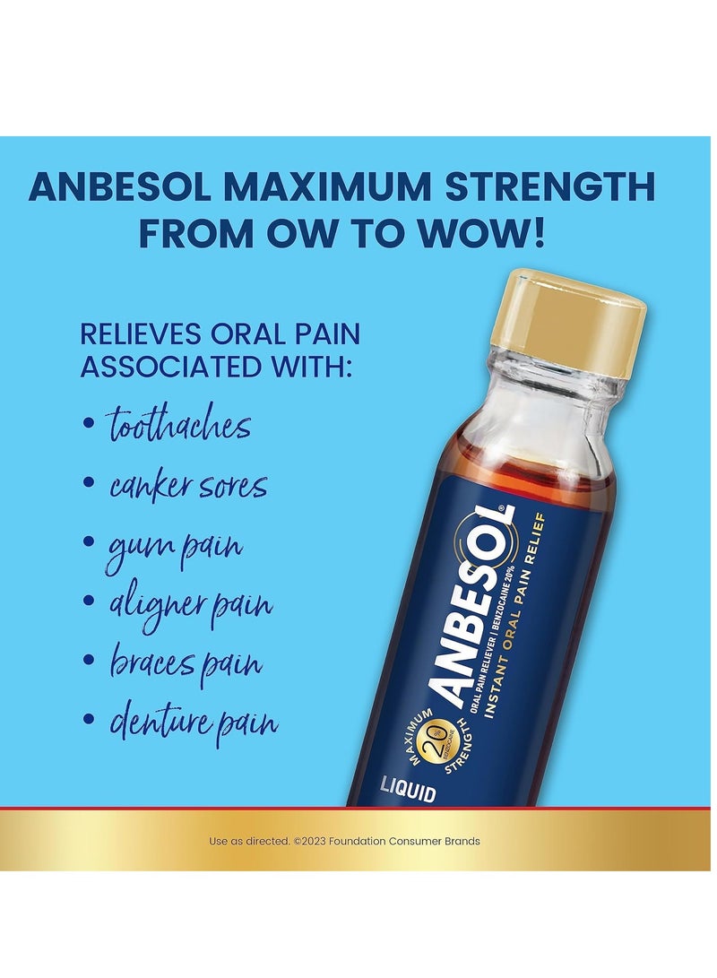 Anbesol Maximum Strength Oral Anesthetic Liquid - 0.41 fl oz (packaging may vary)