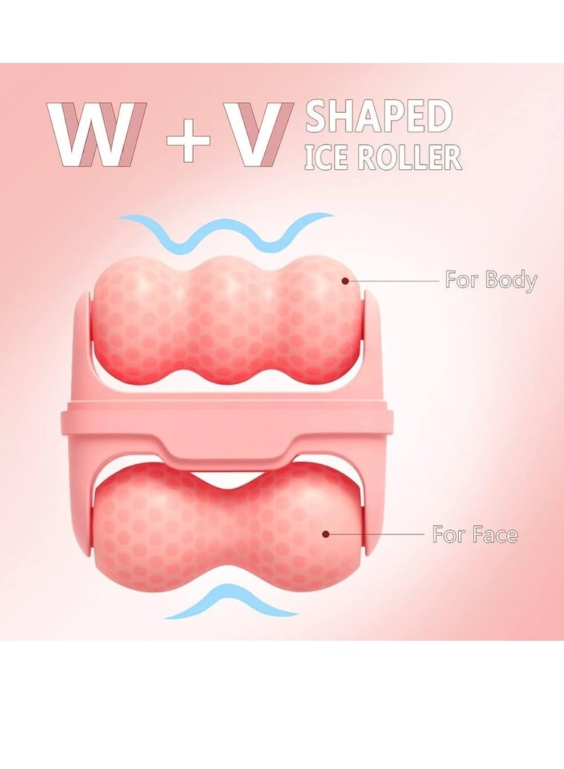 2 in 1 Ice Roller for Face Eye Face Massager Roller for Eye Puffiness Reduces Wrinkles Relief Migraine and Minor Injury Cold Facial Skin Care Tools Ice Roller for Face and Body