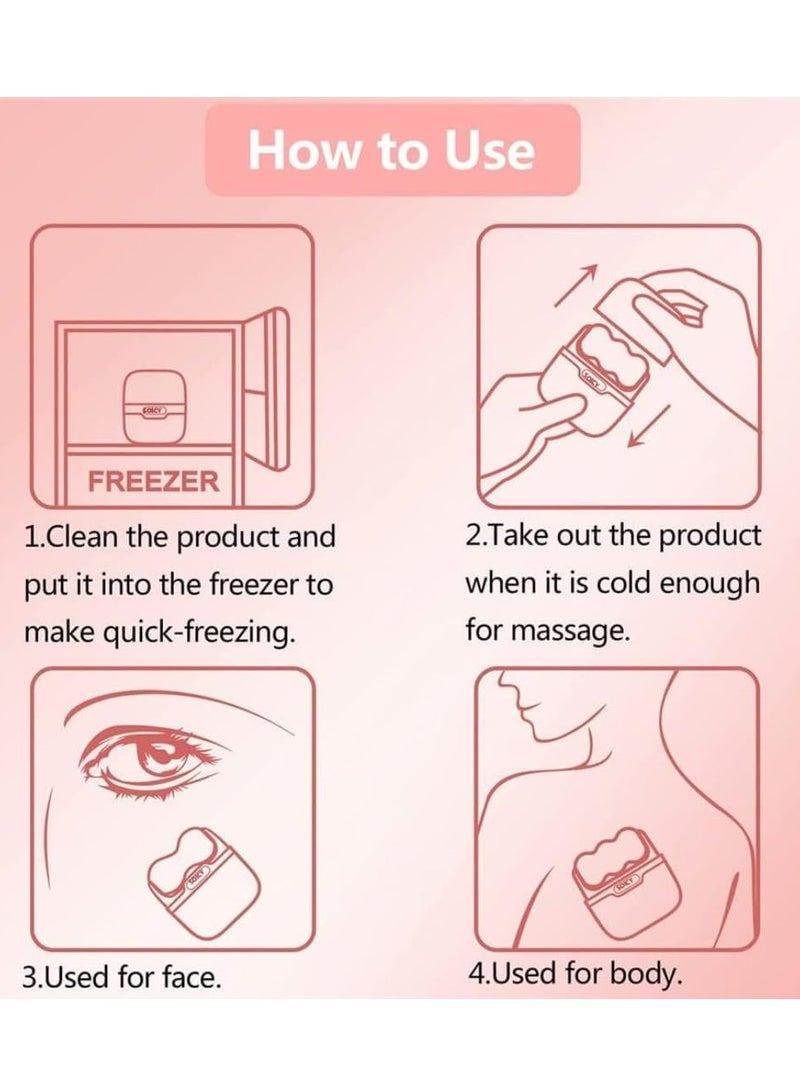 2 in 1 Ice Roller for Face Eye Face Massager Roller for Eye Puffiness Reduces Wrinkles Relief Migraine and Minor Injury Cold Facial Skin Care Tools Ice Roller for Face and Body