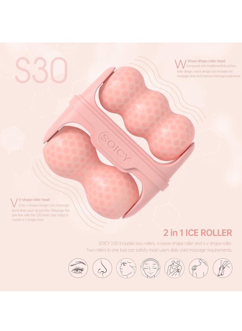 2 in 1 Ice Roller for Face Eye Face Massager Roller for Eye Puffiness Reduces Wrinkles Relief Migraine and Minor Injury Cold Facial Skin Care Tools Ice Roller for Face and Body