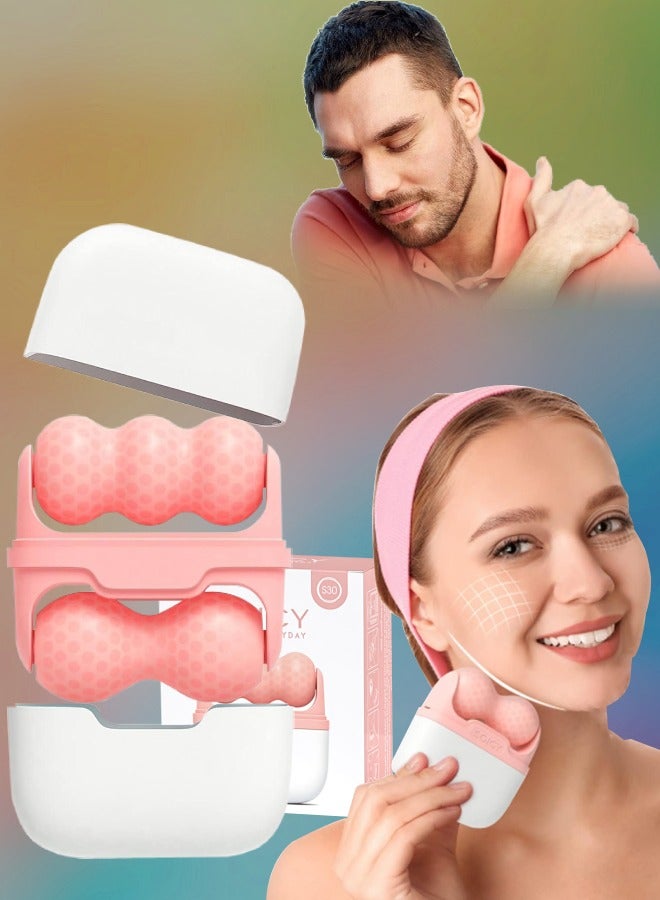2 in 1 Ice Roller for Face Eye Face Massager Roller for Eye Puffiness Reduces Wrinkles Relief Migraine and Minor Injury Cold Facial Skin Care Tools Ice Roller for Face and Body