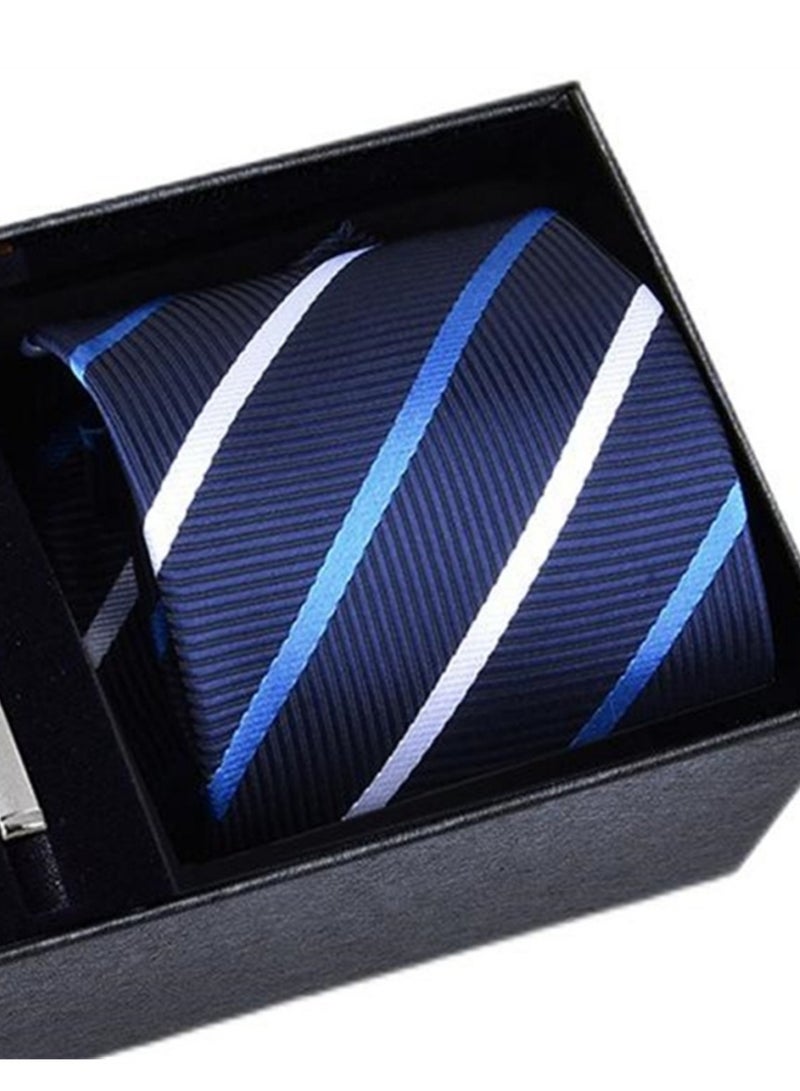 5 Pcs Men's Tie Square Scarf Cufflinks Tie Clip Business Men's Trendy Suit