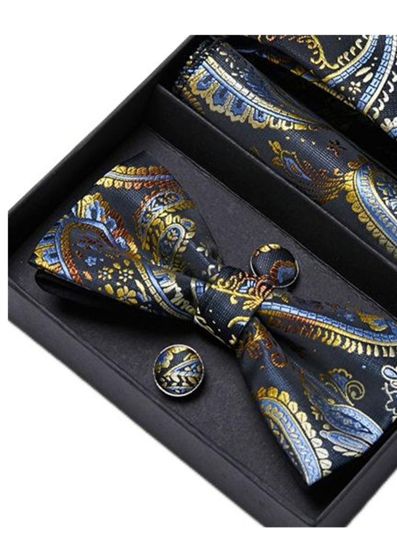 5 pcs high-end tie for men business professional formal tie bow tie cufflinks square scarf fashion accessories gift box