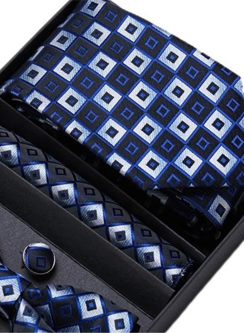 5 pcs high-end tie for men business professional formal tie bow tie cufflinks square scarf fashion accessories gift box