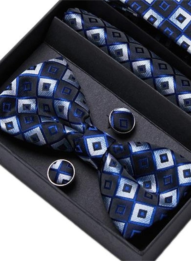 5 pcs high-end tie for men business professional formal tie bow tie cufflinks square scarf fashion accessories gift box