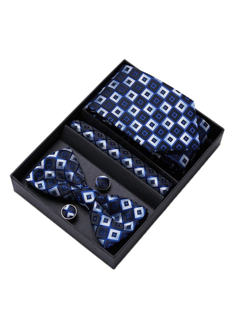 5 pcs high-end tie for men business professional formal tie bow tie cufflinks square scarf fashion accessories gift box