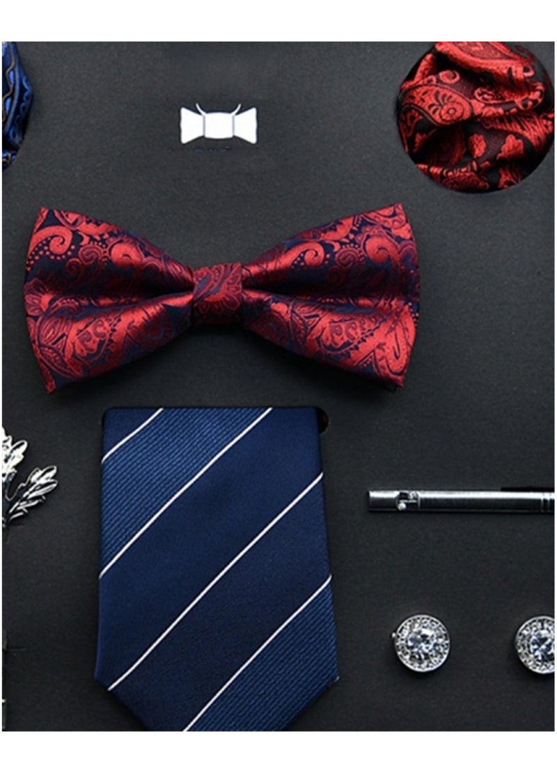 8 pcs high-end tie men's business professional formal tie bow tie cufflinks fashion accessories gift box