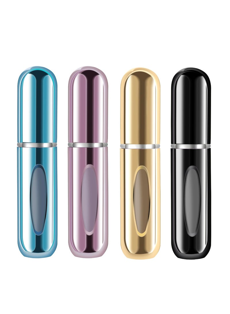 Mini Refillable Perfume Portable Atomizer Bottle Refillable Perfume Spray, Refill Pump Case for Traveling and Outgoing (5ml, 4 Pack) 4