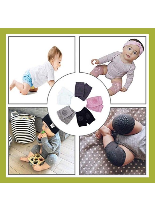 Pack Of 2Crawling Baby Toddler Infant Anti Slip Elbow And Knee Pads;Guards Black