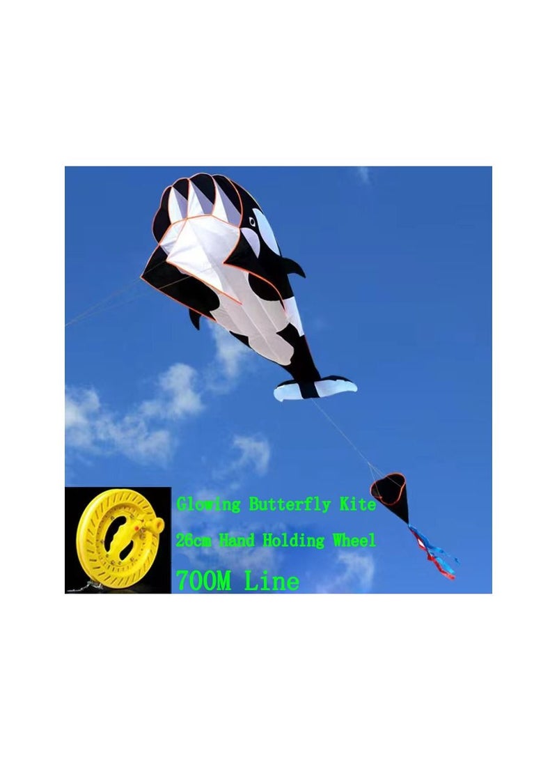 1-Piece Killer Whale Shape Kite,3D Huge Frameless Soft Dolphin Kite,215x120CM Kite with 700M Flying Lines