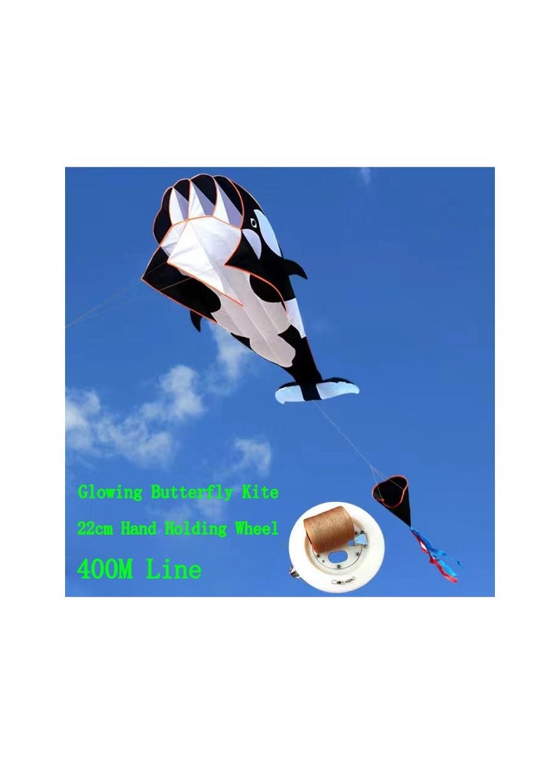 1-Piece Killer Whale Shape Kite,3D Huge Frameless Soft Dolphin Kite,215x120CM Kite with 400M Flying Lines