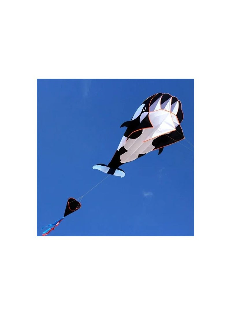 1-Piece Killer Whale Shape Kite,3D Huge Frameless Soft Dolphin Kite,215x120CM Kite with 400M Flying Lines