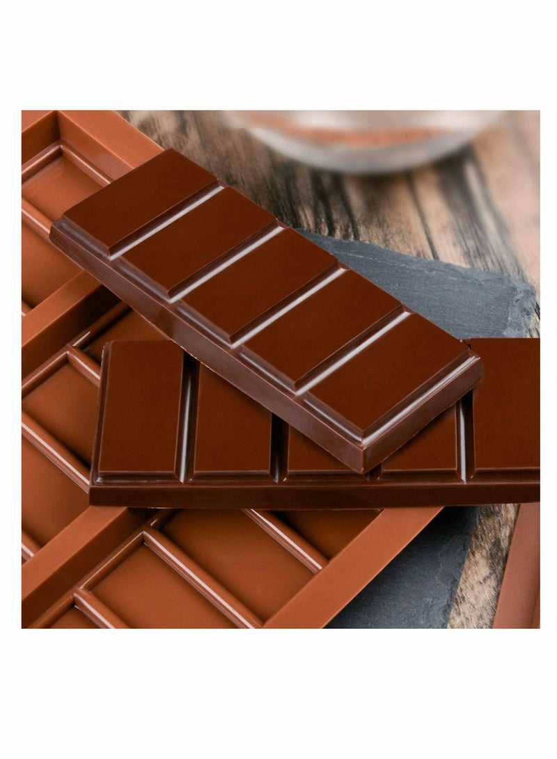 Silicone Chocolate Bar Sweet Moulds Hot Chocolate Moulds Rectangle Baking Silicon Bakeware Moulds Shape Wax Flexible Moulds, Pack of 2