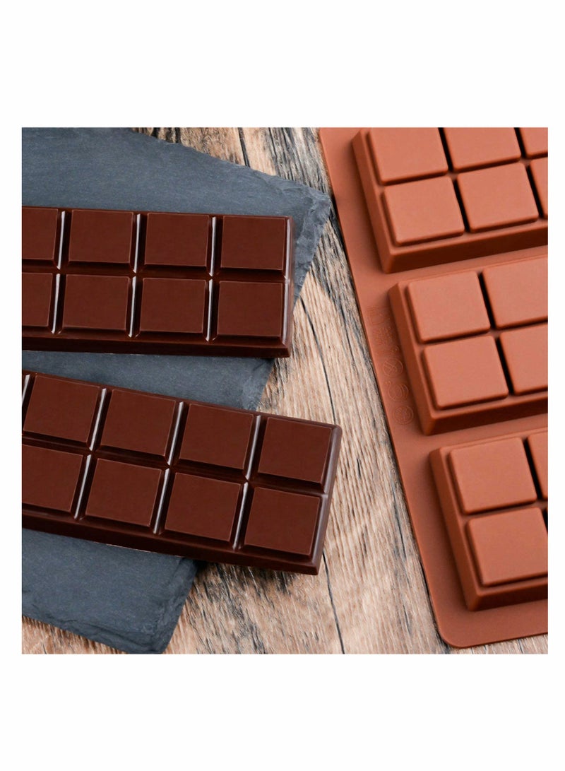 Silicone Chocolate Bar Sweet Moulds Hot Chocolate Moulds Rectangle Baking Silicon Bakeware Moulds Shape Wax Flexible Moulds, Pack of 2