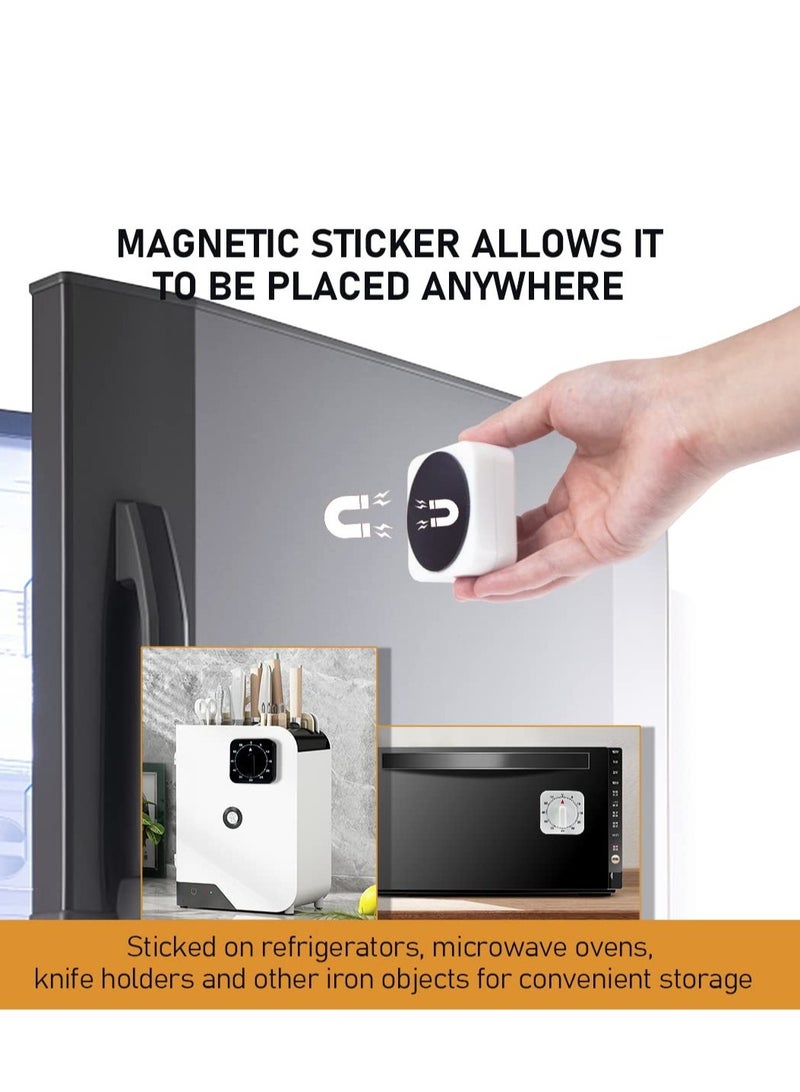 2-Pack Square 60 Minute Mechanical Kitchen Timer,Chef Cooking Timer Clock with Loud Alarm,No Batteries Required - Kitchen Learning Management Timer Magnetic Backing with Fridge Magnets