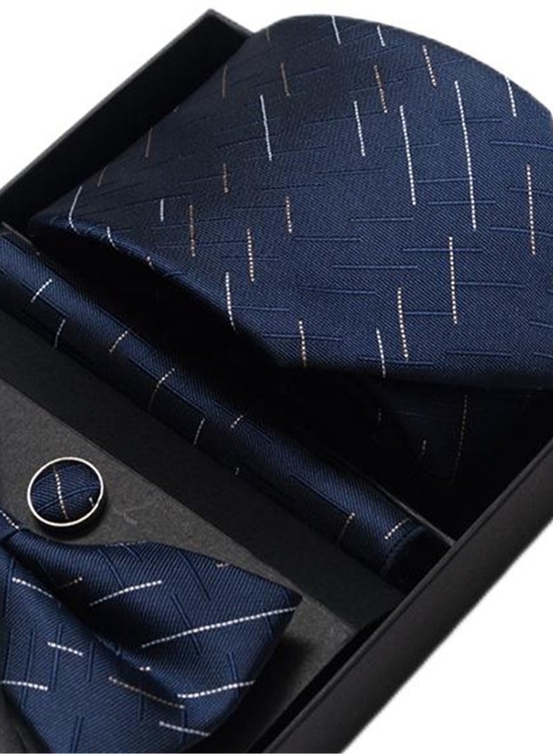 5 pcs high-end tie for men business professional formal tie bow tie cufflinks square scarf fashion accessories gift box