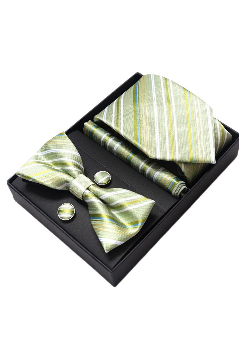 5 pcs high-end tie for men business professional formal tie bow tie cufflinks square scarf fashion accessories gift box