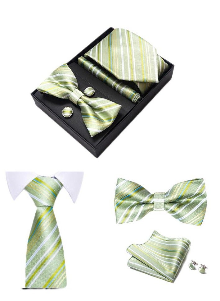 5 pcs high-end tie for men business professional formal tie bow tie cufflinks square scarf fashion accessories gift box