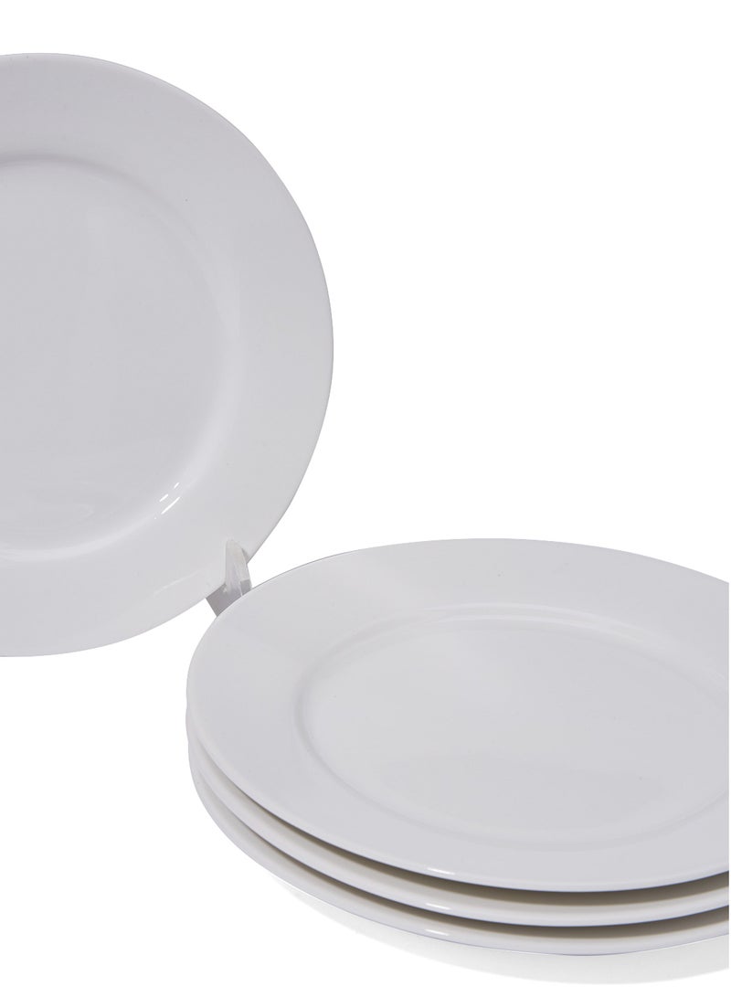 4-Piece Round Plate Set White 19cm