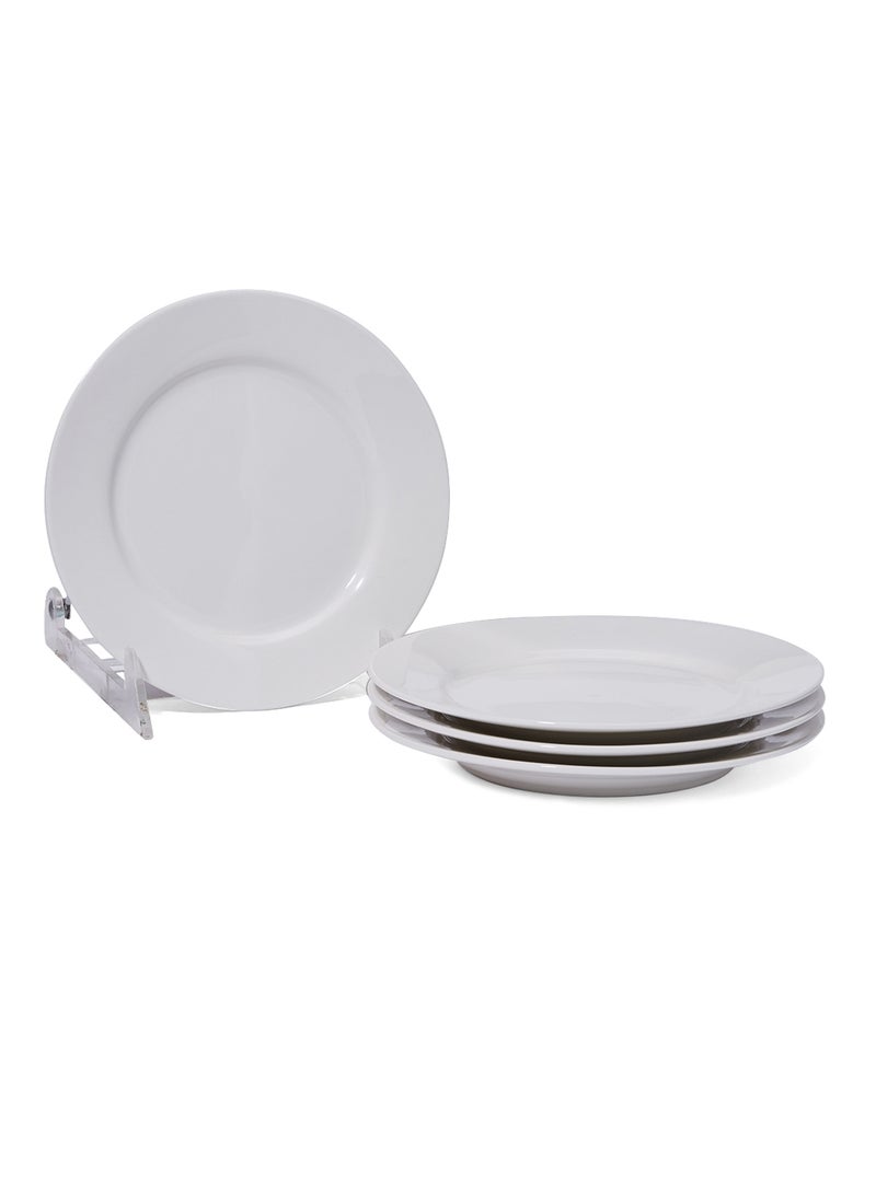 4-Piece Round Plate Set White 19cm